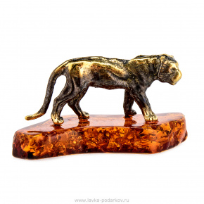 Статуэтка с янтарем "Тигр идущий", фотография 0. Интернет-магазин ЛАВКА ПОДАРКОВ