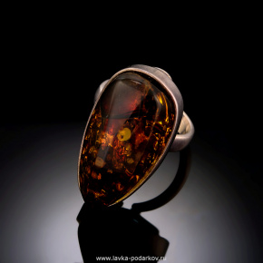 Кольцо с янтарем (серебро 925*) 9.25 гр., фотография 0. Интернет-магазин ЛАВКА ПОДАРКОВ