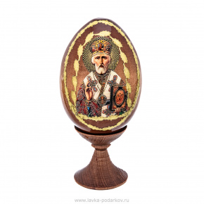 Пасхальное яйцо на подставке "Николай Чудотворец", фотография 0. Интернет-магазин ЛАВКА ПОДАРКОВ