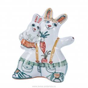 Керамическая статуэтка "Кролики", фотография 0. Интернет-магазин ЛАВКА ПОДАРКОВ