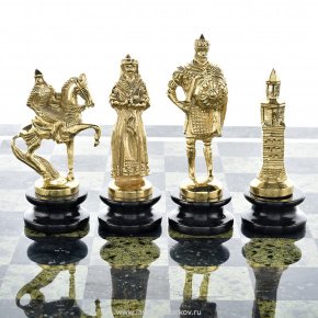 Шахматный ларец из камня "Русь" с фигурами, фотография 0. Интернет-магазин ЛАВКА ПОДАРКОВ