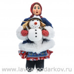 Коллекционная кукла ручной работы "Девочка со снеговиком"