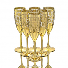 Набор бокалов для шампанского 170 мл "Золотое игристое", фотография 0. Интернет-магазин ЛАВКА ПОДАРКОВ