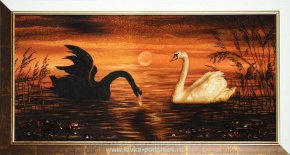 Янтарная картина "Лебеди", фотография 0. Интернет-магазин ЛАВКА ПОДАРКОВ