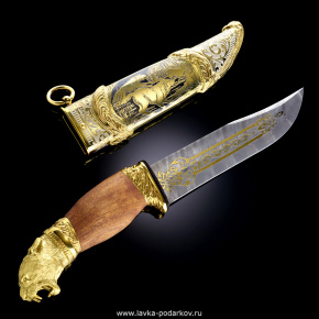 Нож сувенирный "Волк" Златоуст, фотография 0. Интернет-магазин ЛАВКА ПОДАРКОВ