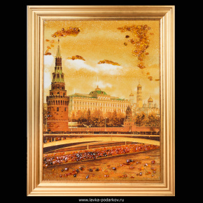 Картина янтарная "Москва. Большой кремлевский дворец" 60х80 см, фотография 0. Интернет-магазин ЛАВКА ПОДАРКОВ