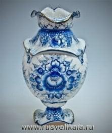 /коб Гжель Ваза "Весна" 31см Авт. Алехин С.С.