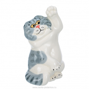 Фарфоровая статуэтка "Кот с поднятой лапкой", фотография 0. Интернет-магазин ЛАВКА ПОДАРКОВ