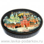 Лаковая миниатюра шкатулка "свято-даниловский монастырь". Холуй