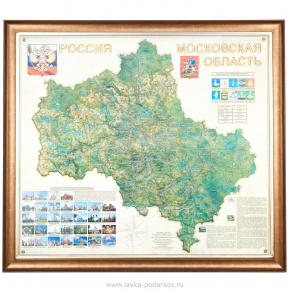 Панно рельефное "Карта Московской области", фотография 0. Интернет-магазин ЛАВКА ПОДАРКОВ