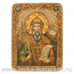 Икона из мореного дуба "Святой князь Владимир" 20х15 см