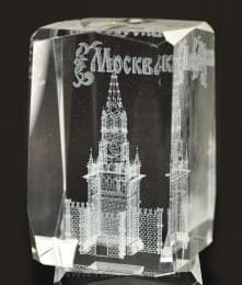   Лазерная графика Куб "Спасская башня Кремля" 5*8см