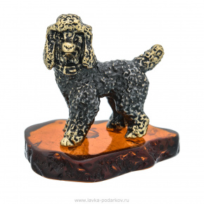 Статуэтка с янтарем "Собака Пудель", фотография 0. Интернет-магазин ЛАВКА ПОДАРКОВ