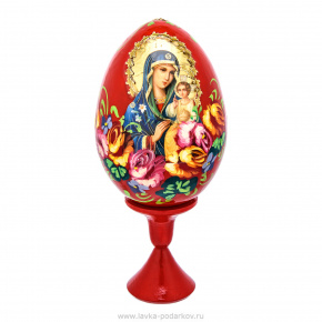 Яйцо пасхальное на подставке "Божья Матерь Неувядаемый цвет", фотография 0. Интернет-магазин ЛАВКА ПОДАРКОВ