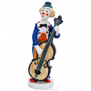 Керамическая статуэтка "Клоун с контрабасом", фотография 0. Интернет-магазин ЛАВКА ПОДАРКОВ