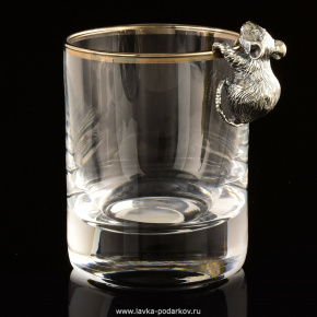 Сувенир из серебра "Крыса-собутыльник" со стопкой, фотография 0. Интернет-магазин ЛАВКА ПОДАРКОВ