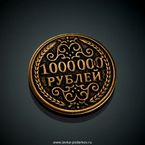 Монета сувенирная "1000000 рублей", фотография 0. Интернет-магазин ЛАВКА ПОДАРКОВ