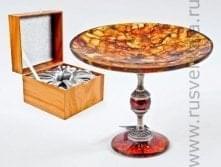 16016-С Янтарь Конфетница на ножке в ПУ Серебро 875* 