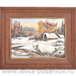 Картина на бересте "Первый снег"