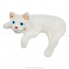 Фарфоровая статуэтка "Кошка белая", фотография 0. Интернет-магазин ЛАВКА ПОДАРКОВ