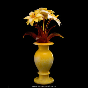 Цветы в вазе (янтарь), фотография 0. Интернет-магазин ЛАВКА ПОДАРКОВ