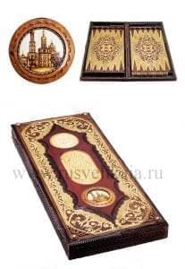 04113 /45*21см Нарды резные "Собор" (липа, медь, кость моржа) 