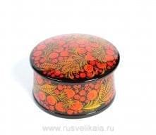 14805/12,5*6,5 Хохлома Шкатулка круглая 12,5*6,5см 