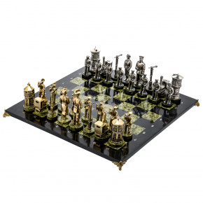 Шахматы из камня и бронзы "Железнодорожные" 42х42 см, фотография 0. Интернет-магазин ЛАВКА ПОДАРКОВ