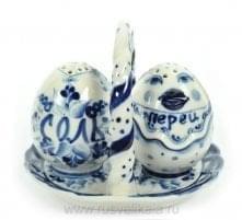 0012135 Гжель Набор для специй "Корзинка" 10*77*8,5см  Авт.Черновы Л.и В