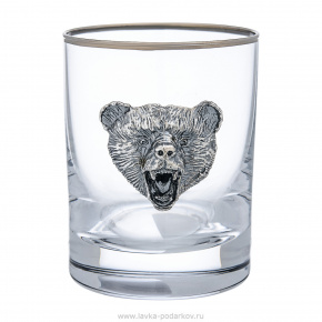Стопка 60 мл "Медведь" с накладкой из серебра 925*, фотография 0. Интернет-магазин ЛАВКА ПОДАРКОВ