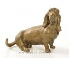 11120  Бронза скульптура "Бассет-хаунд" патинированная  