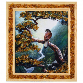 Картина янтарная "Пейзаж №4" 15х18 см, фотография 0. Интернет-магазин ЛАВКА ПОДАРКОВ