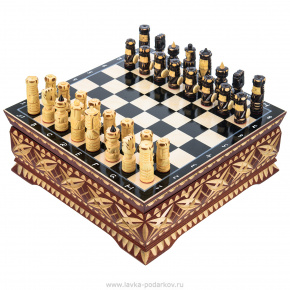 Шахматы деревянные резные 25х25 см, фотография 0. Интернет-магазин ЛАВКА ПОДАРКОВ