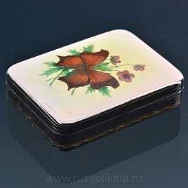 Шкатулка с лаковой миниатюрой "Бабочка"