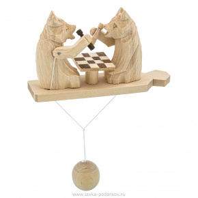 Богородская деревянная игрушка "Медведи шахматисты", фотография 0. Интернет-магазин ЛАВКА ПОДАРКОВ