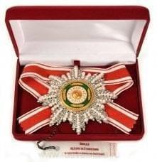 3868 Фалеристика ЗВЕЗДА Ордена Св. Станислава лучевая с кристаллами и жемчугом Swarovski