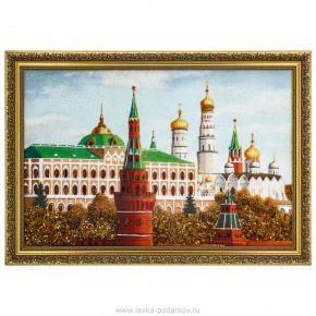 Картина янтарная "Москва. Большой Кремлевский дворец" 40х60 см, фотография 0. Интернет-магазин ЛАВКА ПОДАРКОВ