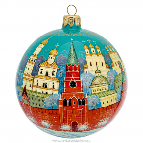 Новогодний елочный шар с ручной росписью "Москва", фотография 0. Интернет-магазин ЛАВКА ПОДАРКОВ