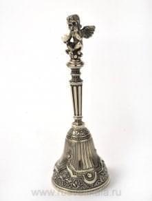 0011868  Юв.Миниатюра Колокольчик "Амур 2 (длинный)"  Бронза, Фианиты
