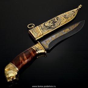 Нож сувенирный украшенный "Медведь" Златоуст, фотография 0. Интернет-магазин ЛАВКА ПОДАРКОВ