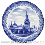 Декоративная тарелка "Москва. Кремль". Гжель