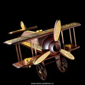 Мини-Бар "Самолет" +3 стопки позолота Златоуст, фотография 0. Интернет-магазин ЛАВКА ПОДАРКОВ