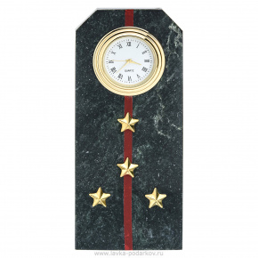 Настольные часы из камня "Погон. Капитан", фотография 0. Интернет-магазин ЛАВКА ПОДАРКОВ
