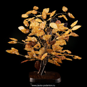 Денежное дерево из янтаря (16 веток), фотография 0. Интернет-магазин ЛАВКА ПОДАРКОВ
