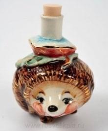 -0,05л Фарфор МИНИ-ШТОФ "Игрушка-Ежик"в цвете и золоте 0,05л в комплекте 