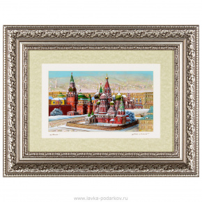 Картина с перламутром "Москва Кремль" 33 х 40 см, фотография 0. Интернет-магазин ЛАВКА ПОДАРКОВ