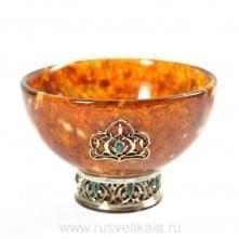 16074-С Янтарь Пиала  "Восточная сказка" Серебро 875* 