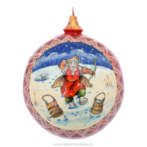 Новогодний елочный шар с росписью "Русские сказки", фотография 0. Интернет-магазин ЛАВКА ПОДАРКОВ