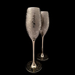 Хрустальные бокалы для шампанского "Платиновый узор" на 2 персоны