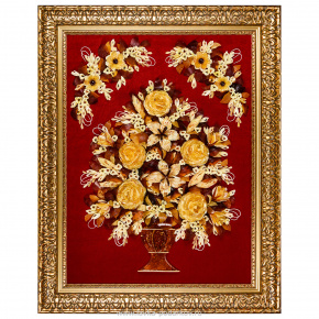 Картина янтарная "Цветы" 60х80 см, фотография 0. Интернет-магазин ЛАВКА ПОДАРКОВ